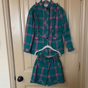 Finding Foxtale Teal & Pink Plaid Coat & Shorts Set Everything Nice 7